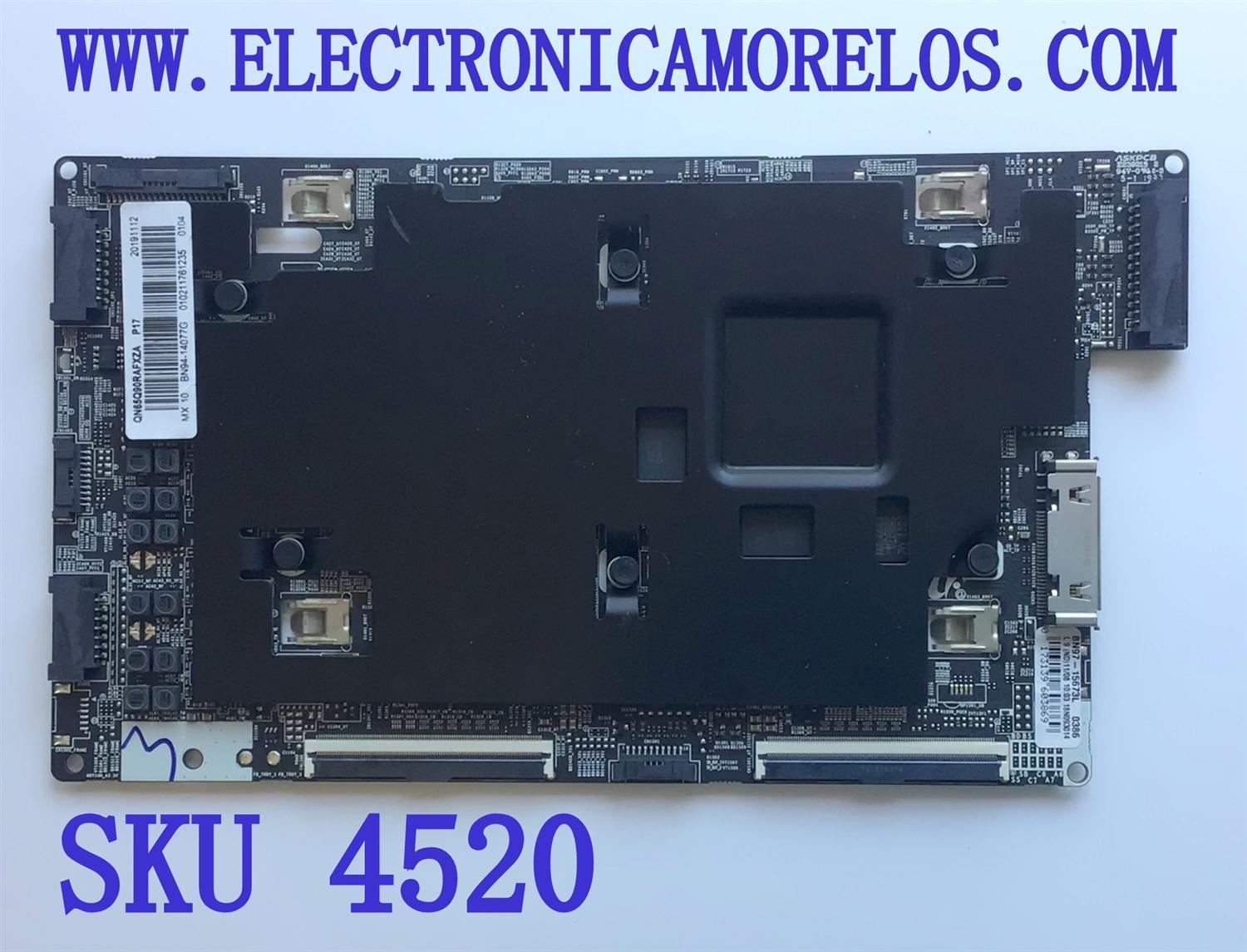 MAIN PARA SMART TV SAMSUNG / NUMERO DE PARTE BN94-14077G / BN41-02697A / BN97-15673L / BN9414077G / PANEL CY-TR065FLLV1H / DISPLAY BN9648138A / LSF650FF11-P01 / MODELO QN65Q90RAFXZA FA02	